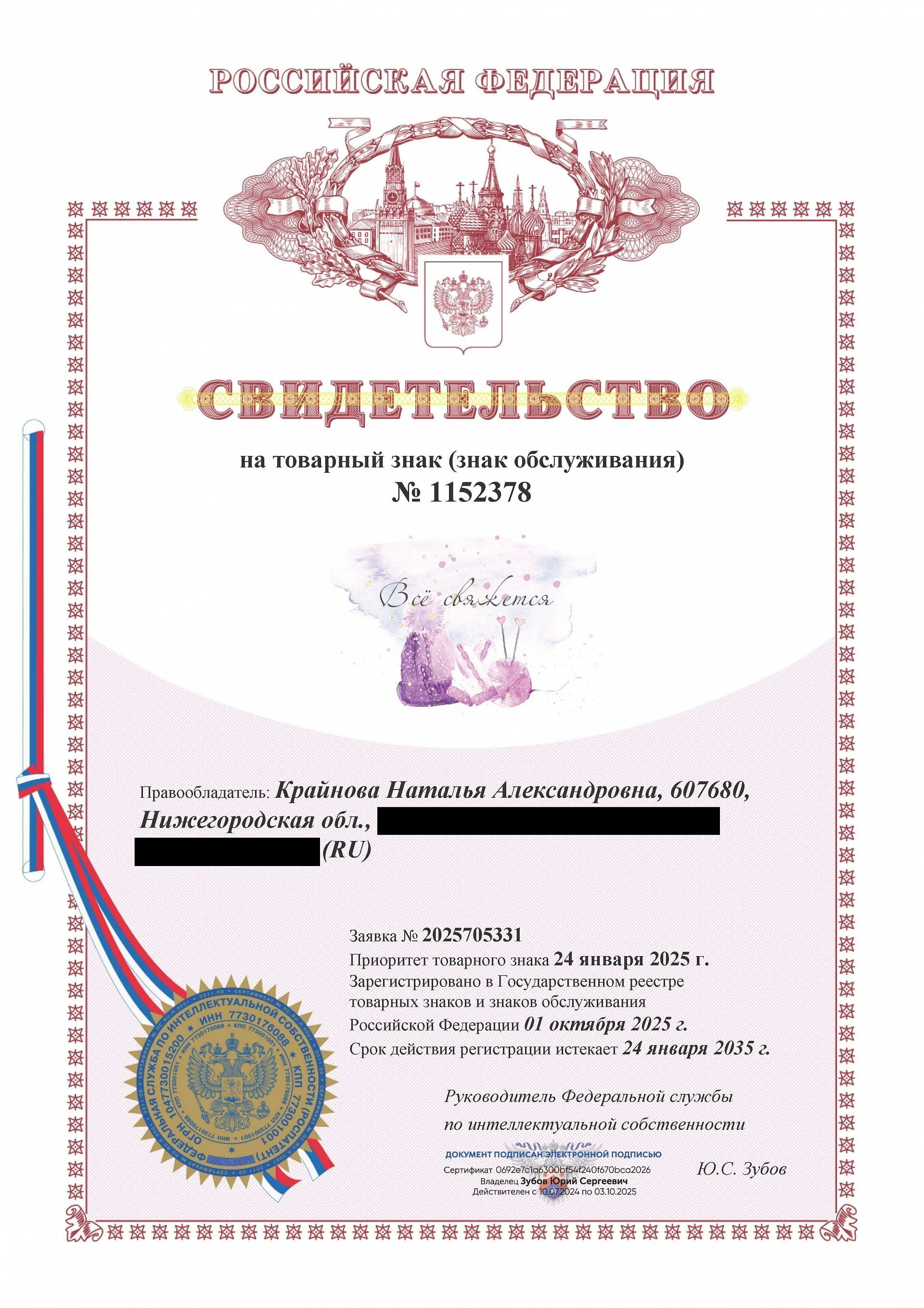 Товарный знак № 1152378 – Всё свяжется